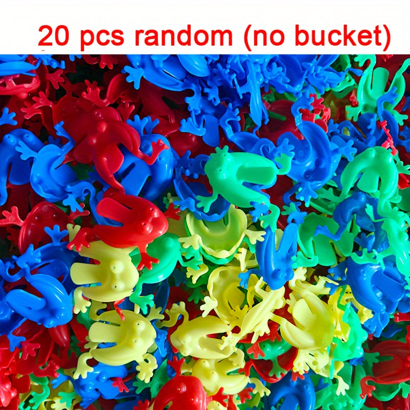 20 FunBounce Fidget Jumping Frogs: Bolalar uchun plastik stressni kamaytiruvchi o'yinchoqlar, ideal bayram partiyalari uchun sovg'alar, elektr talab qilinmaydi, tuklarsiz