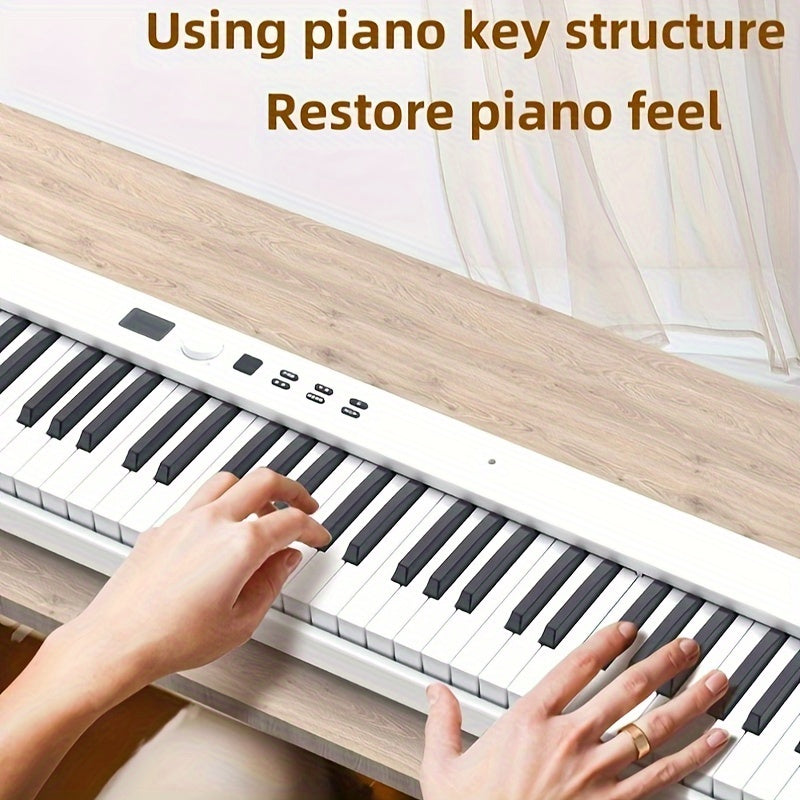 88-Key Electronic Piano Keyboard with Dual Rhythm and Timbre, Includes Carry Bag and Sustain Pedal