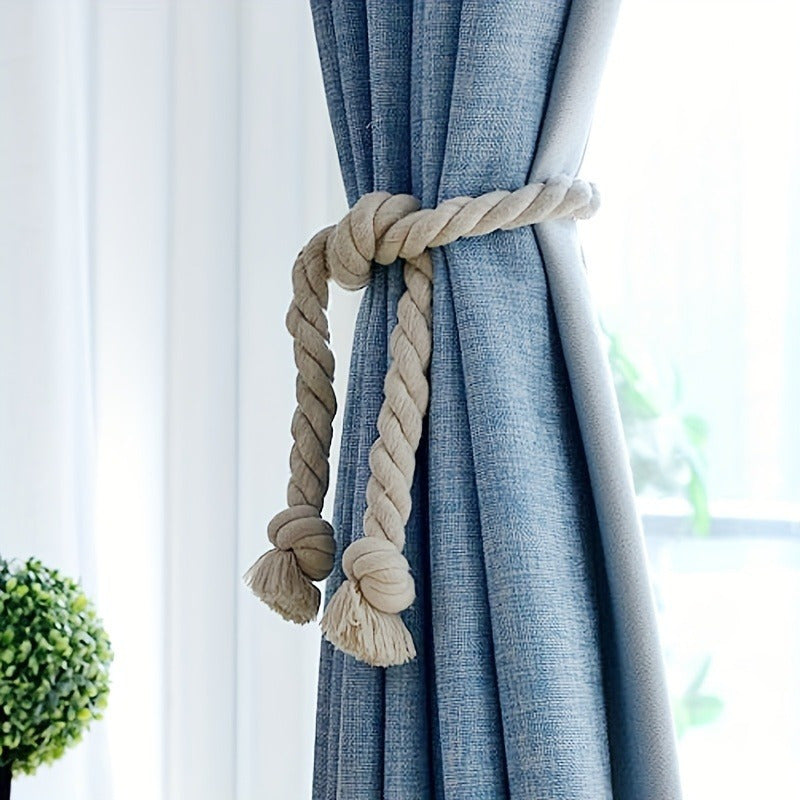 Set of 2 Curtain Tiebacks Rope for Indoor Outdoor Use in Living Room Bedroom Kitchen