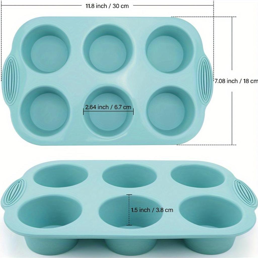 Non-Stick Silicone Muffin Pan 6/12 Cavities Food Grade Cupcake Mold Brownie Baking Pan