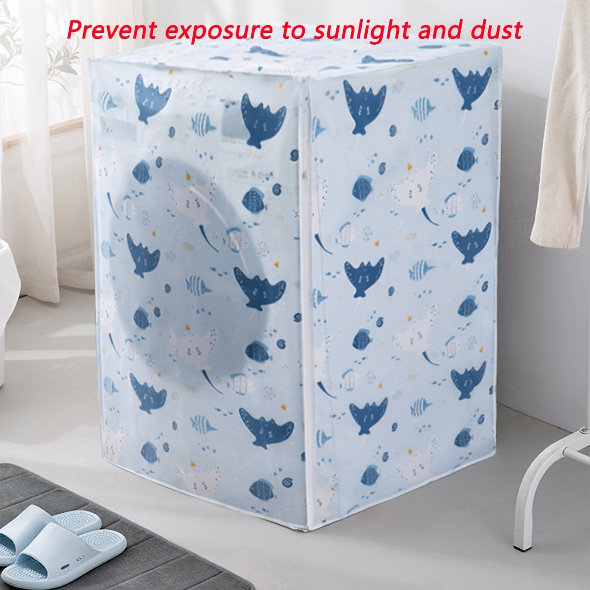 Waterproof PE Drum Washing Machine Cover with Printing Sunlight Protection