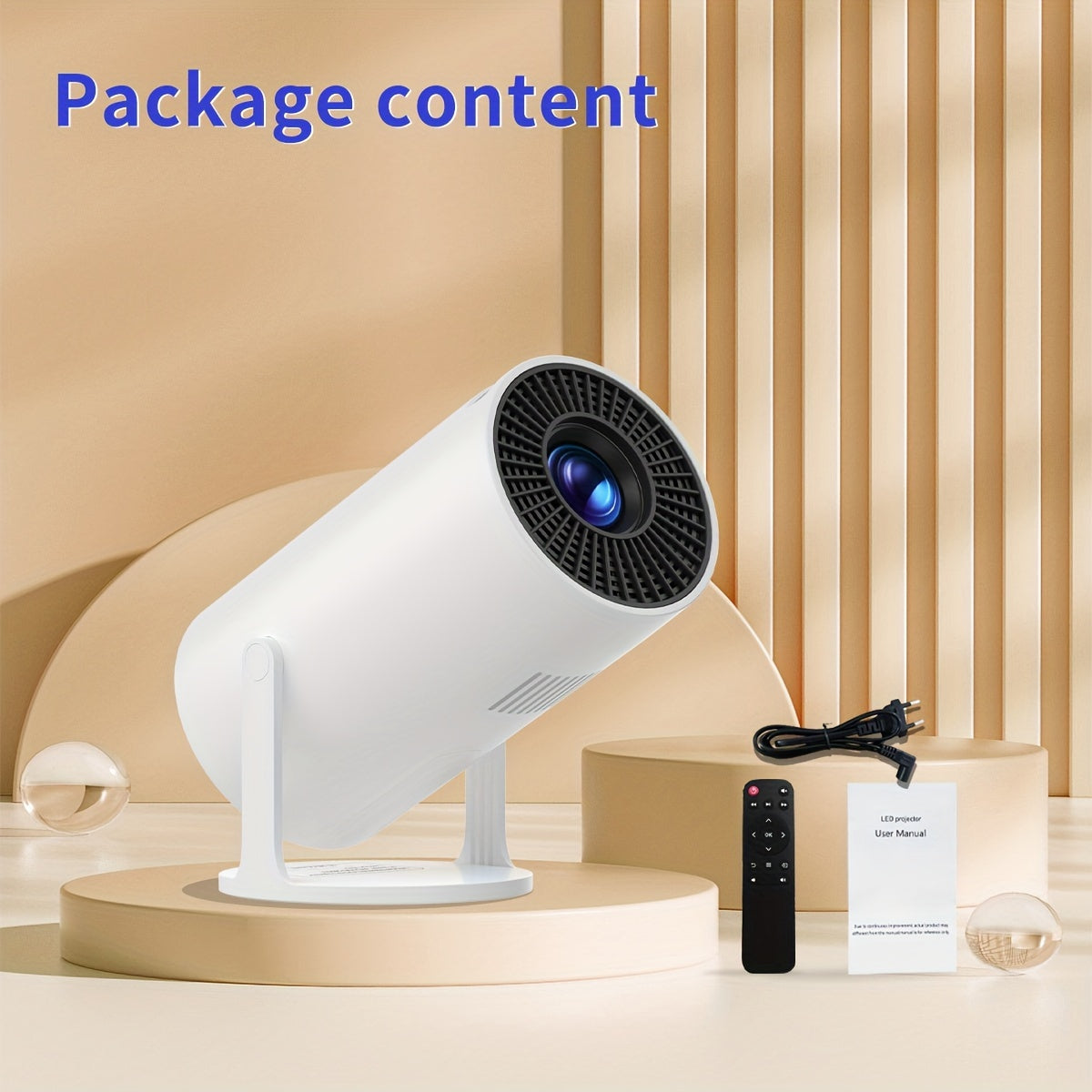 Портативный мини-проектор с горизонтальной коррекцией и вращением на 180°