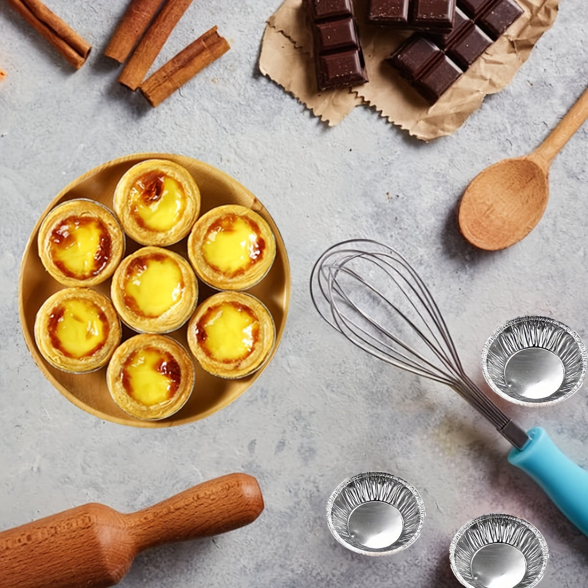 Aluminum Foil Mini Pie Pans 7.62cm Non-Stick Disposable Tart Molds for Baking