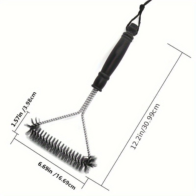 Stainless Steel BBQ Grill Cleaning Brush with Handle Reusable Metal Bristles