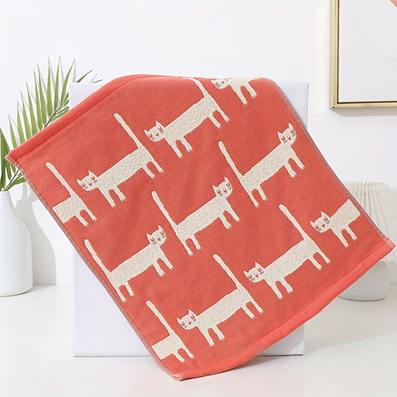 Cartoon Cat Cotton Bath Towels in Various Sizes for Bathroom and Christmas Gifts