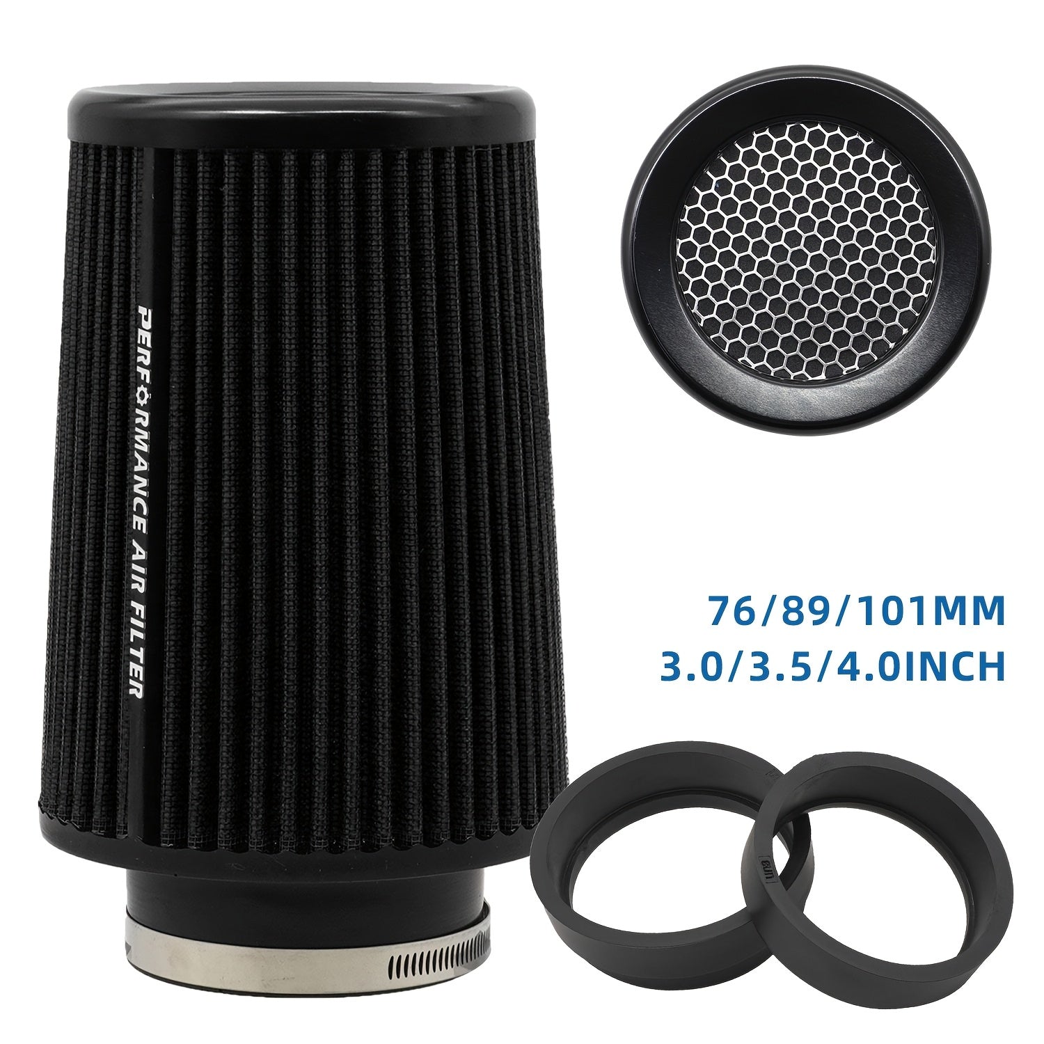 Universal Fit Air Filter Cartridge High Flow Polyester 76MM 90MM 101MM