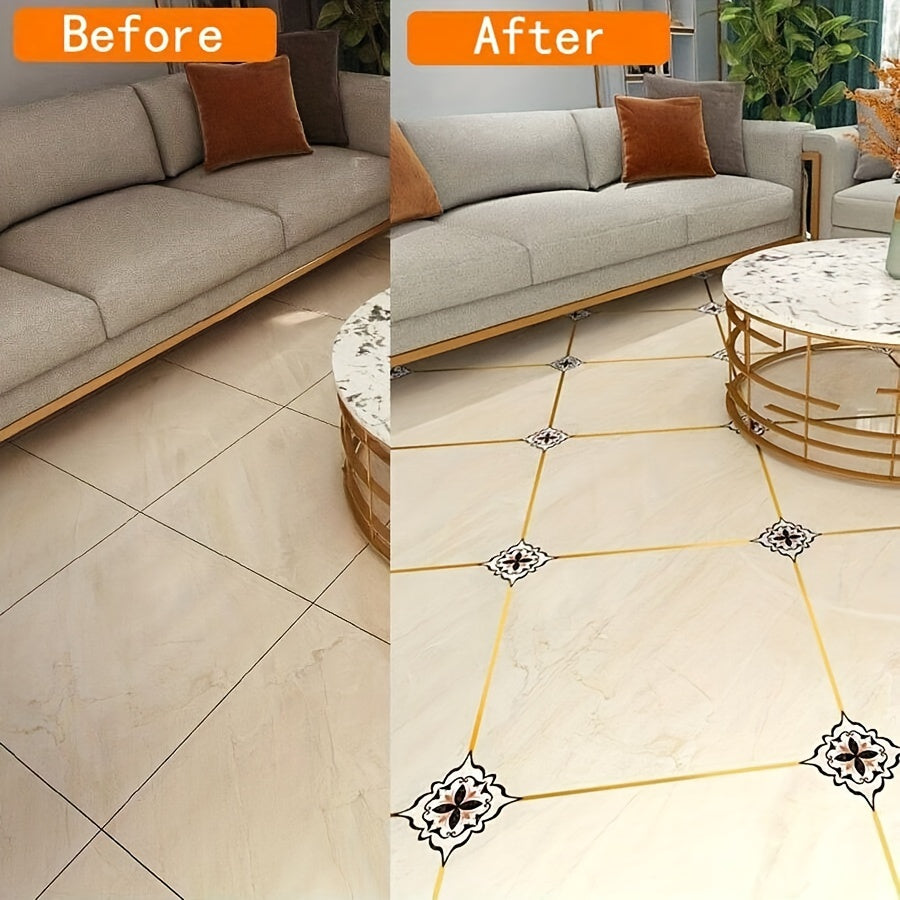 Ceramic Tile Stickers Set of 36 Floor PVC Tiles Wear-Resistant Durable