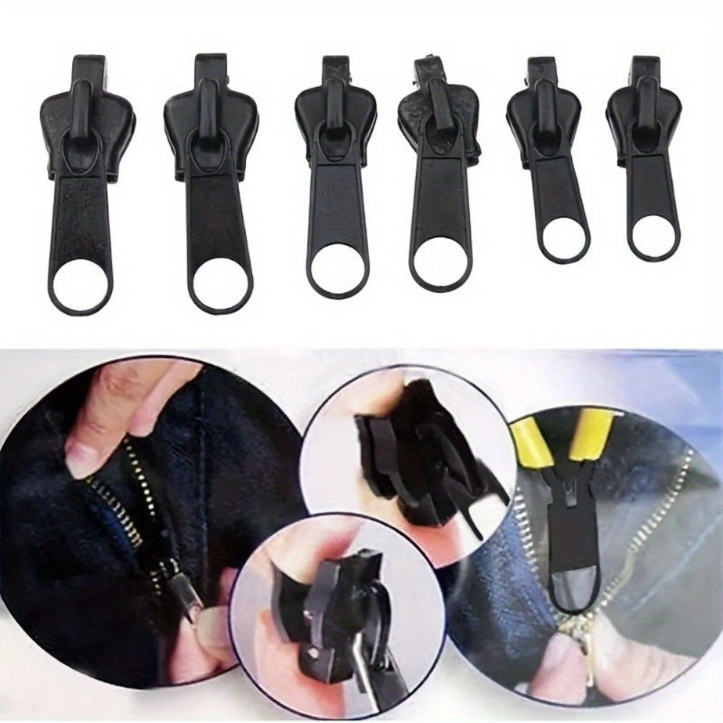 Set of 6 Waterproof Replacement Zippers in Multiple Sizes with Universal Design