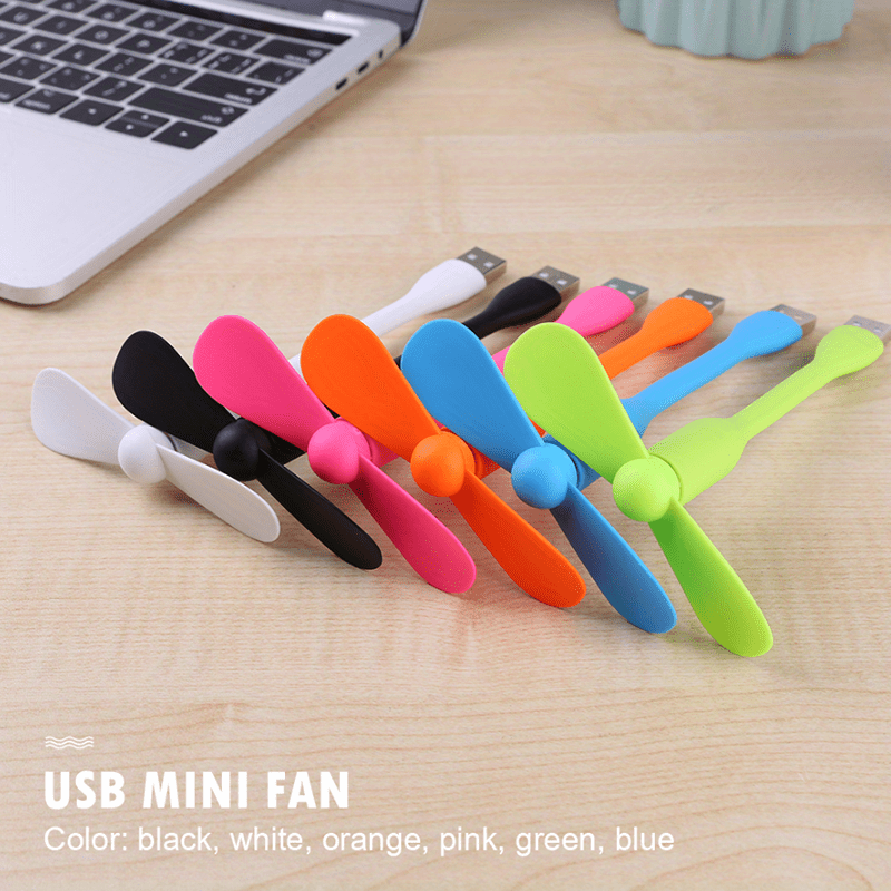 Mini USB Fan with Flexible Bendable Design and LED Light for Cooling and Lighting