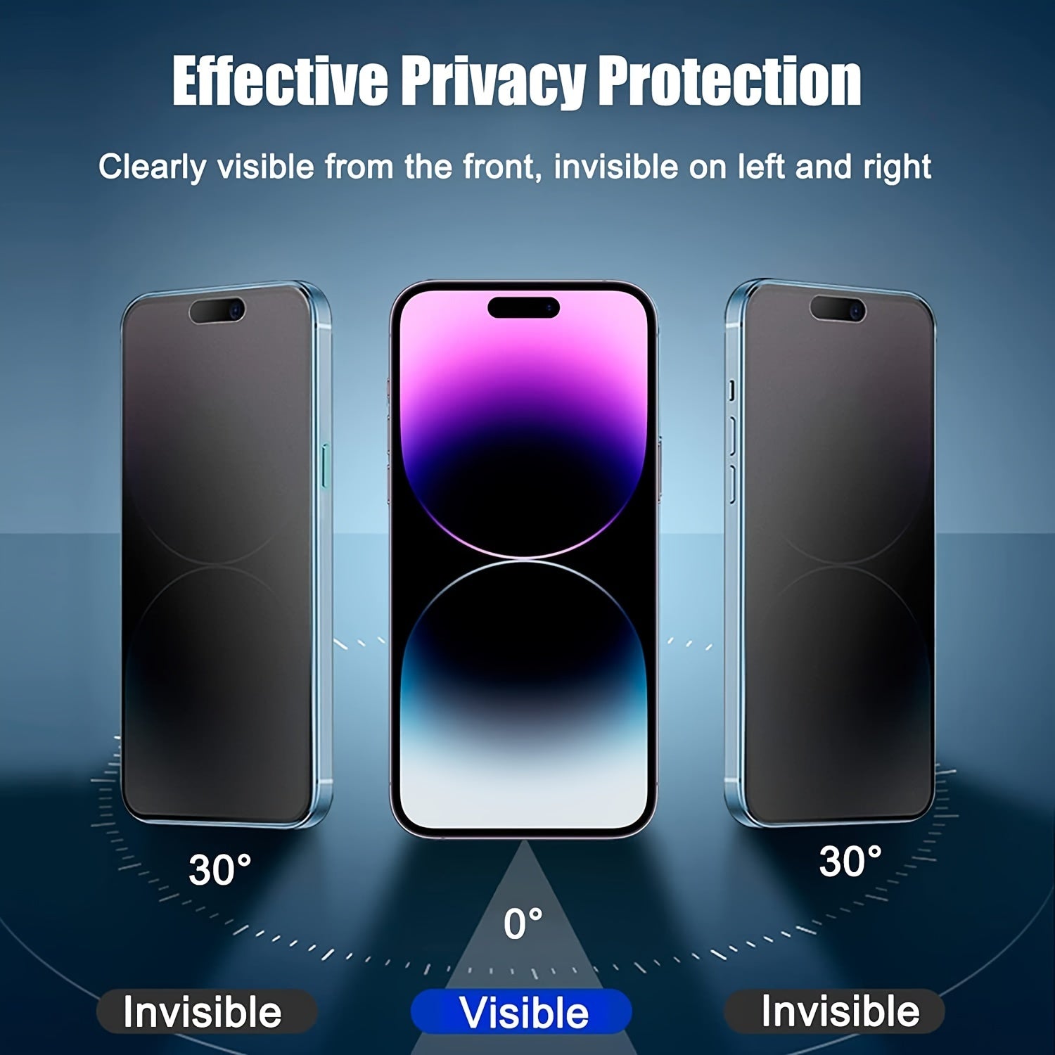 Pack de 2 protectores de pantalla de vidrio templado con privacidad para modelos de iPhone 12 13 14 15 16 Pro Max