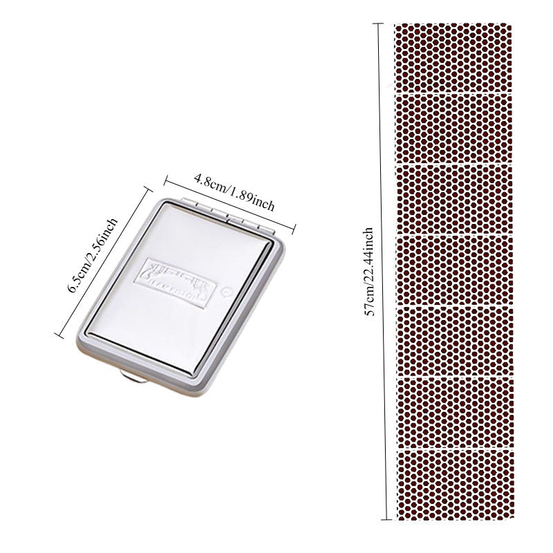 Men's Matchbox Set with 1 Stylish Iron Matchbox and 19 Replacement Papers