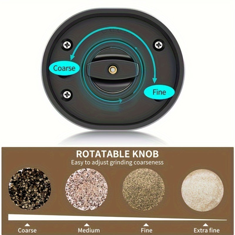 Electric Pepper and Sea Salt Grinder Set 1/2pcs Adjustable Coarseness Battery Operated