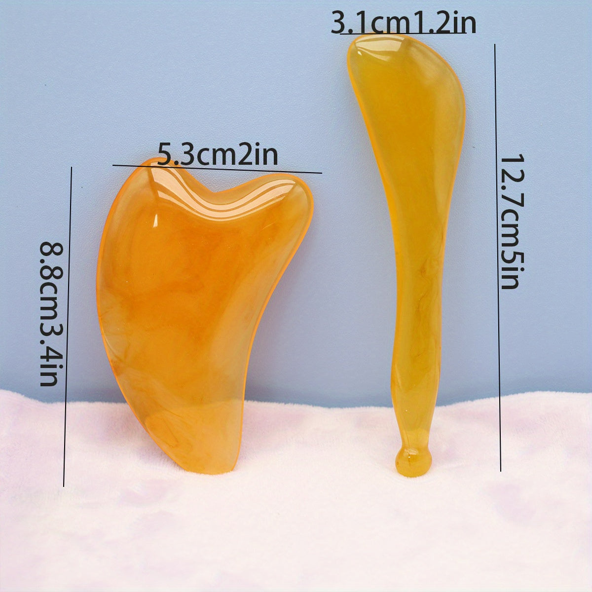 Two-Piece Facial Skincare Tool Set with Beeswax Face and Eye Scraping Boards and Acupoint Massage Nose Scraper