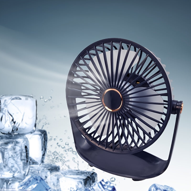 Mini Desk Fan Portable Rechargeable 5 Speeds Compact Cooling