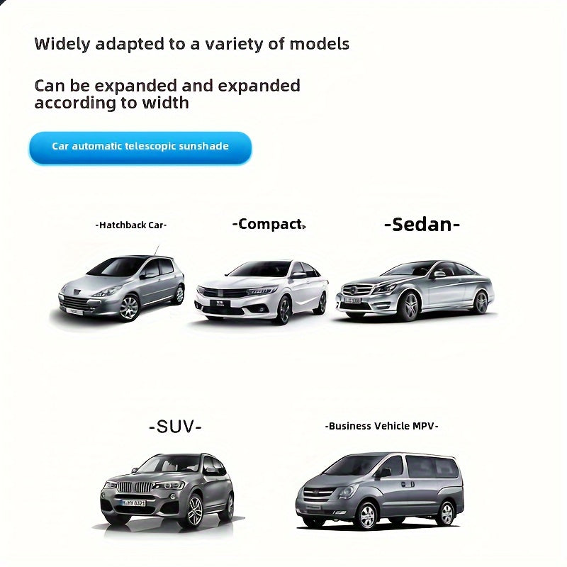 Avtomatik PVC quyosh soyasi transport vositasining old oynasi uchun. Quyoshdan himoya va issiqlik izolyatsiyasini ta'minlaydi. Saqlash oson. 1 dona.