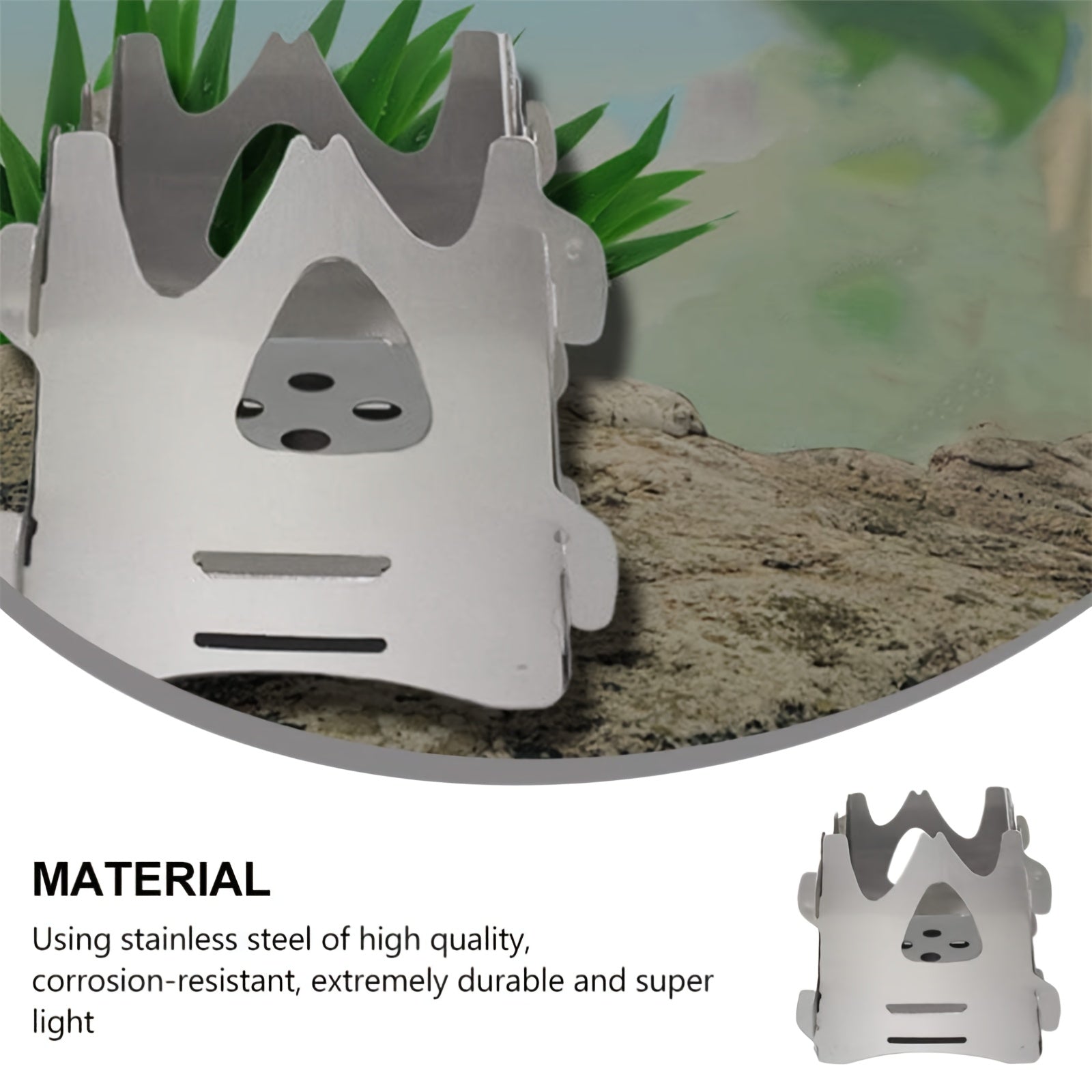 Foldable Camping Grill with Portable Stainless Steel Stove for Picnic and Backpacking