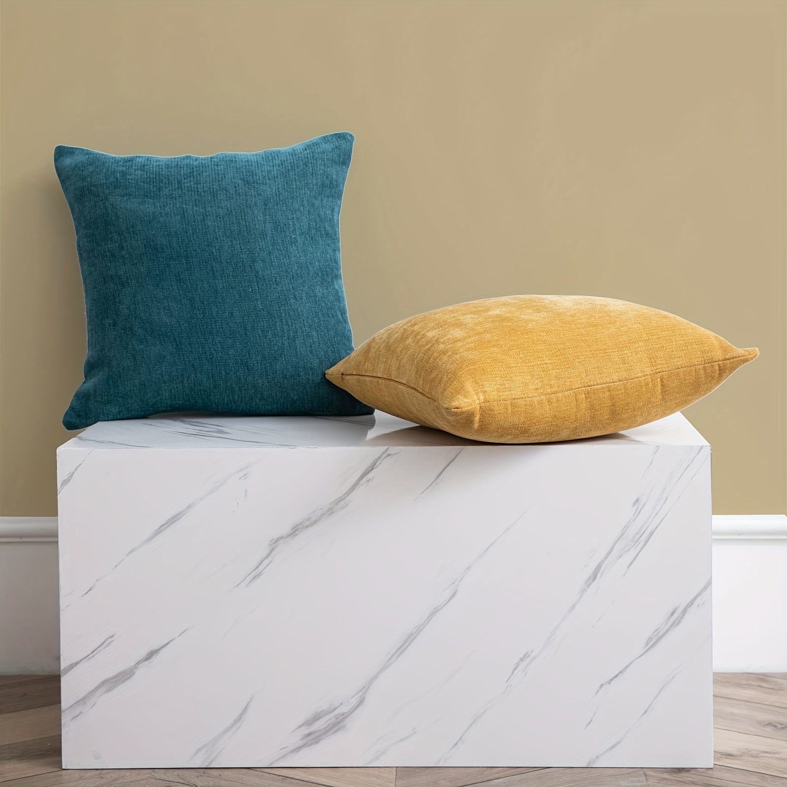 2 деревенских чехла для подушек из шенилла для декора домашнего дивана - мягкие и уютные квадратные чехлы для подушек.