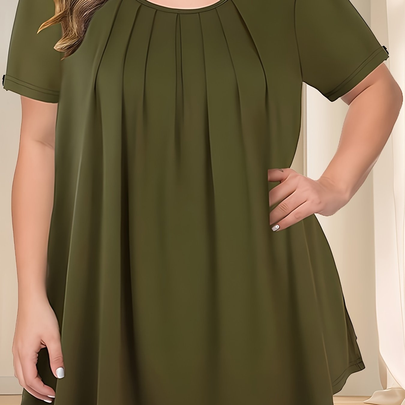Women’s Plus Size Short Sleeve Blouse Polyester Casual Spring Summer