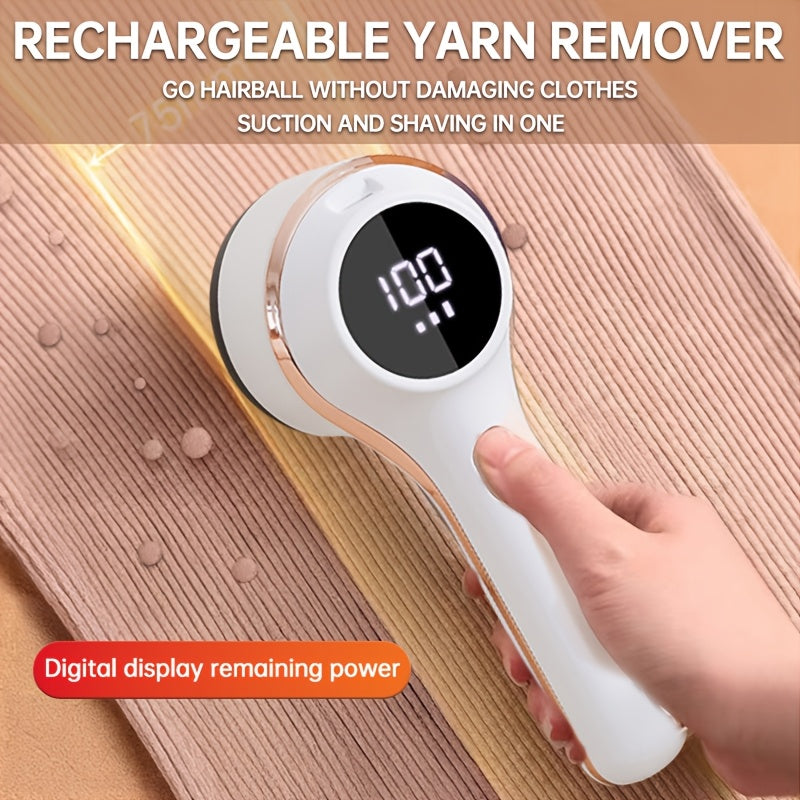 Rechargeable Lint Remover with Digital Display and 3-Speed Control for Clothing and Fabrics