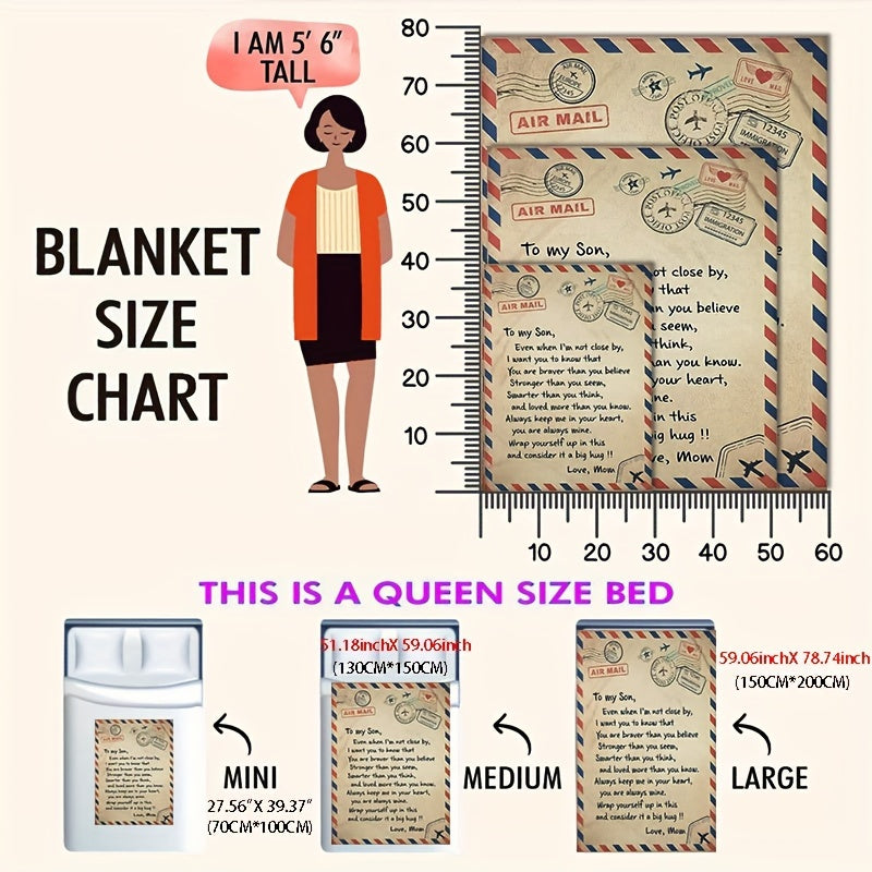 All-Season Flannel Throw Blanket for Couch Bed Travel with Encouraging Messages