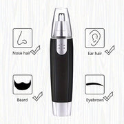 Men Women Electric Ear Nose Hair Trimmer 2-in-1 Battery Powered Interchangeable Heads