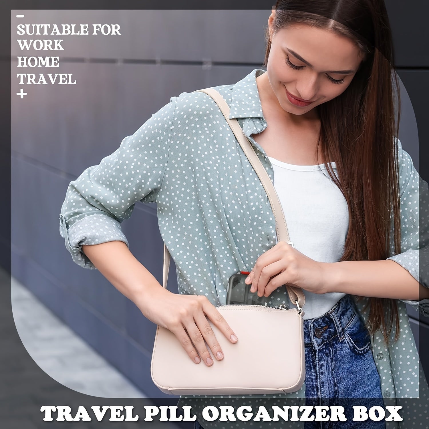 Organizador de pastillas de doble capa con 10 compartimentos y tapas individuales para viajes