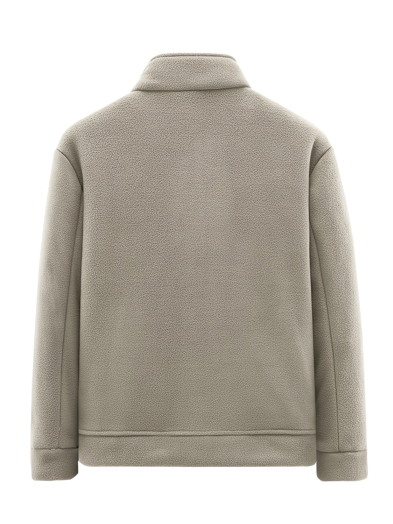 Men's Fleece-Lined Zip-Up Jacket for Fall Winter Outdoor Casual Wear