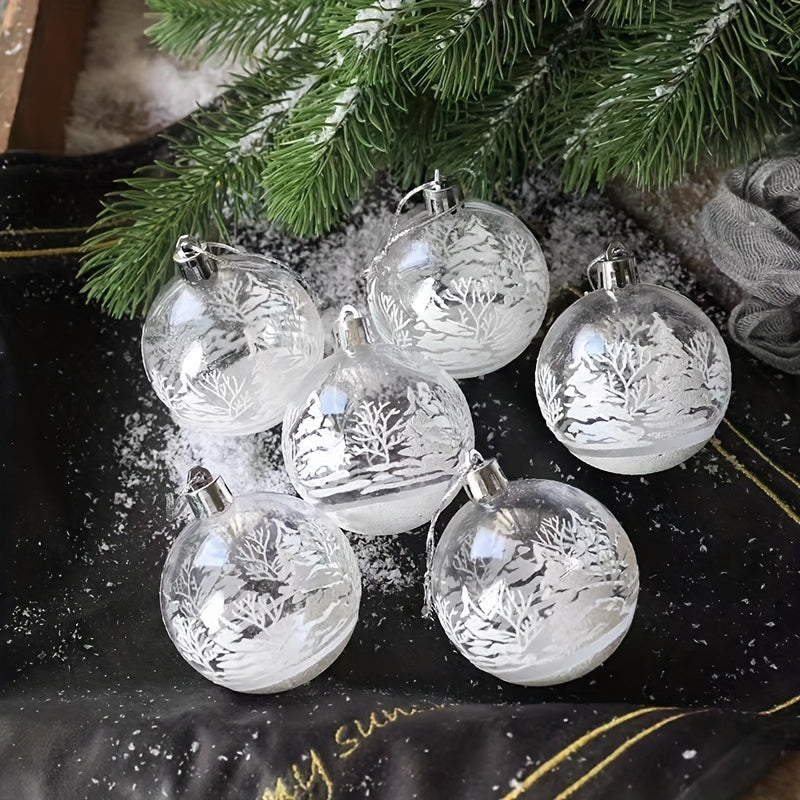 Juego de 6 adornos de bolas de Navidad pintadas de 5.99cm para decorar