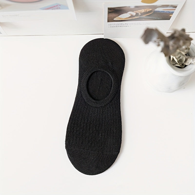 Women's No-Show Socks 30 Pairs Breathable Moisture-Wicking Polyester Spandex Black White Grey