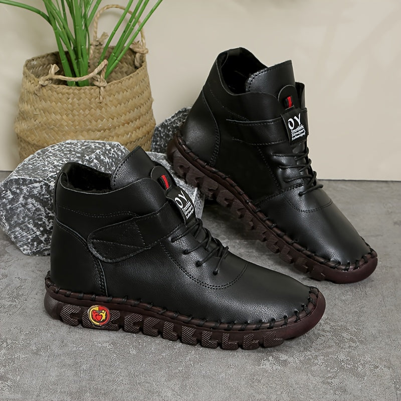 Women's Ankle Booties Slip-On Round Toe Flat Heel All-Season Boots