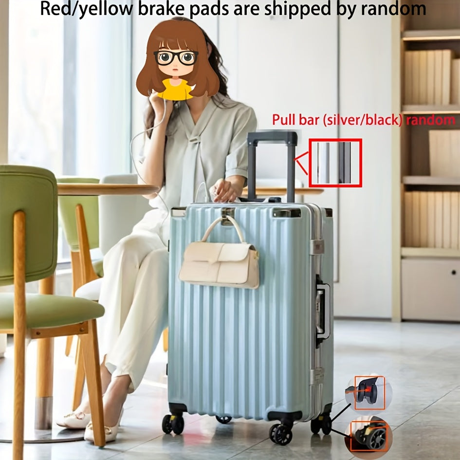 20 dyuymli qattiq qobiq sayohat sumkasi, spinner g'ildiraklar, USB port va ko'p rangdagi kombinatsiya kaliti bilan