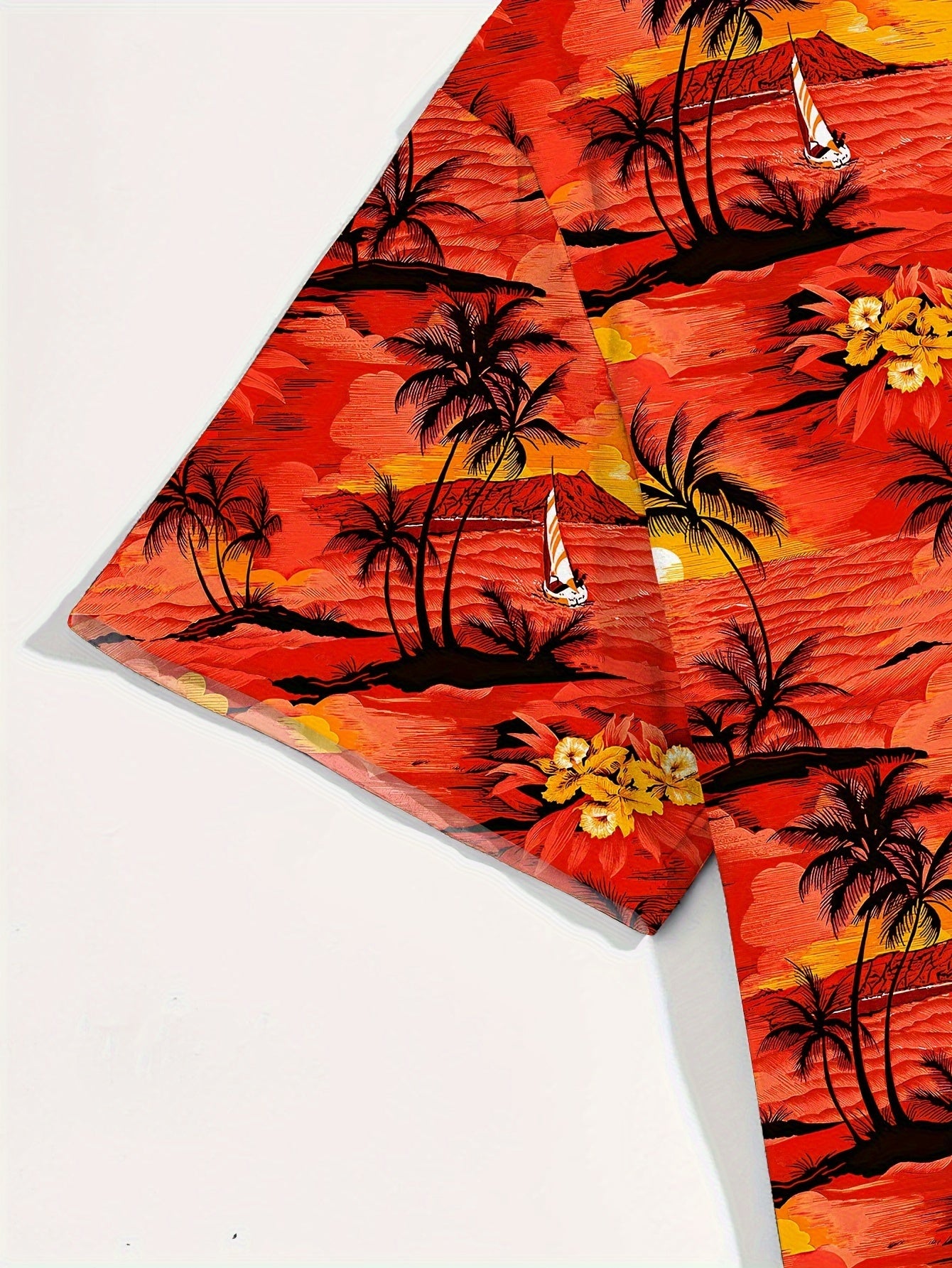 Men's Plus Size Hawaiian Shirt Tropical Island Print Short Sleeve Casual Polyester