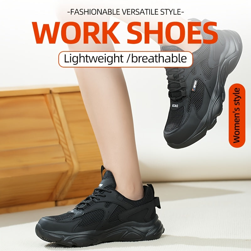Women's Breathable Steel-Toe Safety Shoes Puncture-Resistant Work Shoes