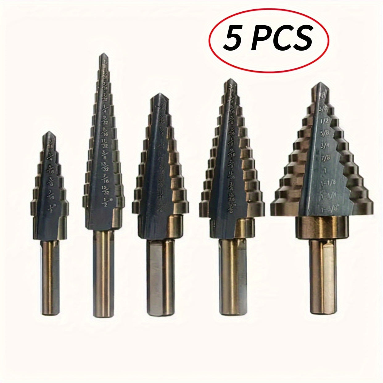 3/5 Pcs Set High Speed Steel Ladder Drill Bits for Metal and Aluminum