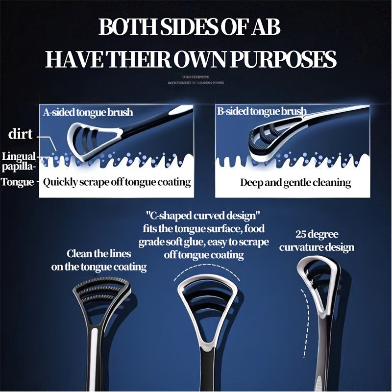 Kattalar uchun ikki tomonlama silikon tilni tozalash uchun C-shaklidagi dizaynga ega