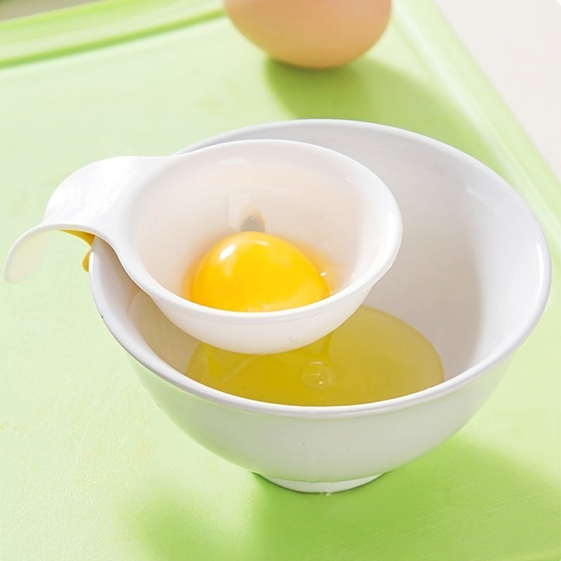 Egg Yolk Separator Divider Holder White Plastic Kitchen Gadget