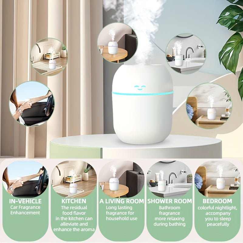 Portable USB Essential Oil Diffuser Humidifier with Night Light 220ml