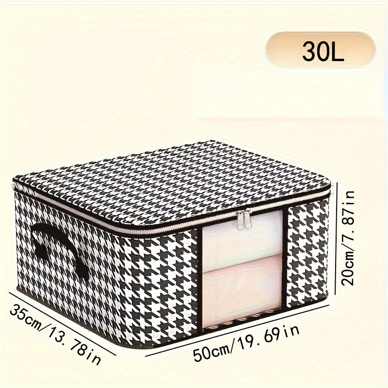 Set of 6 Clothes Storage Bags with Zipper Closure and Handles for Bedding and Closet Organization