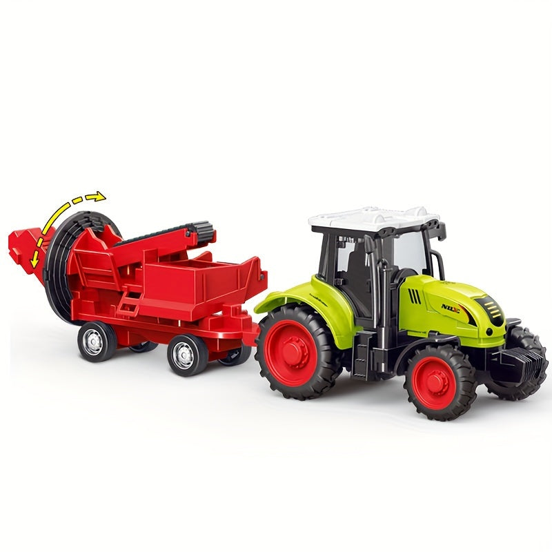 Plastic Farm Toy Set for Kids Aged 3-6 with Detachable Haulers