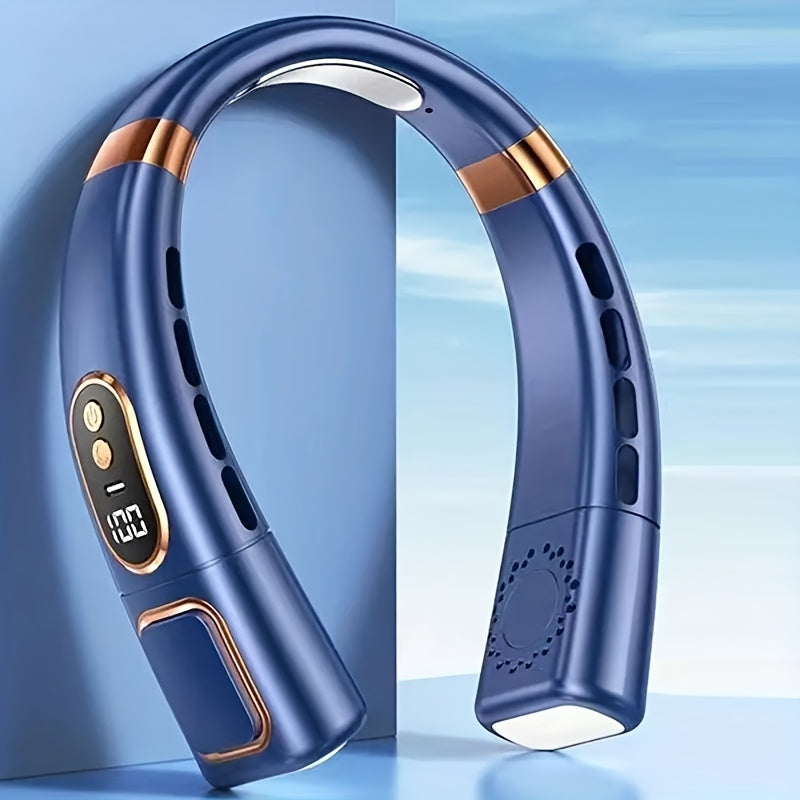 JKUOO Taqilgan Bo'yin Fanı, Yeddi-rangli Rangli Chiroqlar bilan, Ikki Turbinli Havo Chiqarish, Ko'rsatuv Paneli, 5 tezlikda Shamol Sovutish O'zgarishi, Uzun Batareya Hayoti, Tashqi Faoliyatlar uchun Ideal, Velosipedda