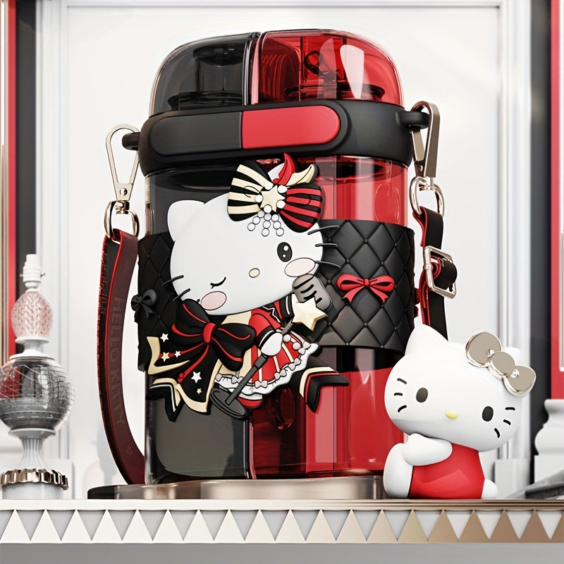 Vaso de plástico para beber de 640ML con correa, botella de agua resistente a altas temperaturas para niños