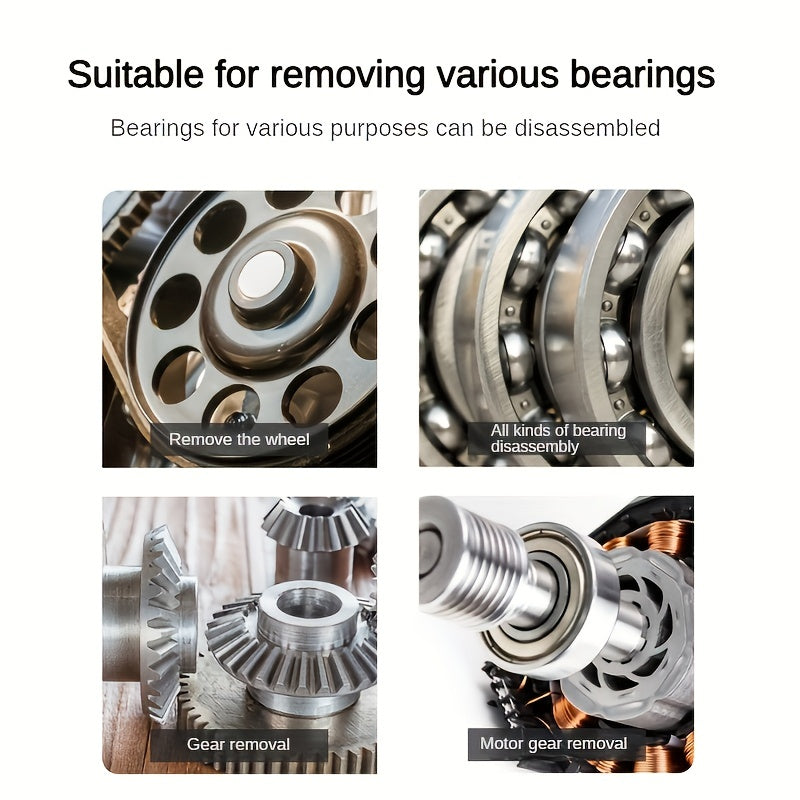 2-Jaw and 3-Jaw Gear Puller Set Adjustable Bearing Removal Chrome Vanadium Steel