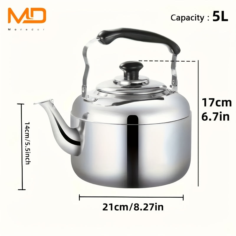 Stainless Steel 5L Whistling Tea Kettle For Stovetop Large Capacity Durable