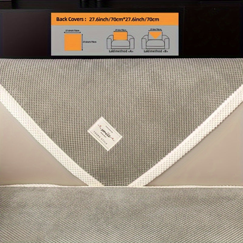 Hozirgi zamonaviy plush divan qopqog'i, barcha fasllar uchun korduroy chekkali