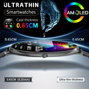 Стильные смарт-часы в подарок с сенсорным экраном 1,43 дюйма, функциями SMS/звонков, совместимые с Android/iPhone, фитнес-трекер с более чем 100 спортивными режимами.