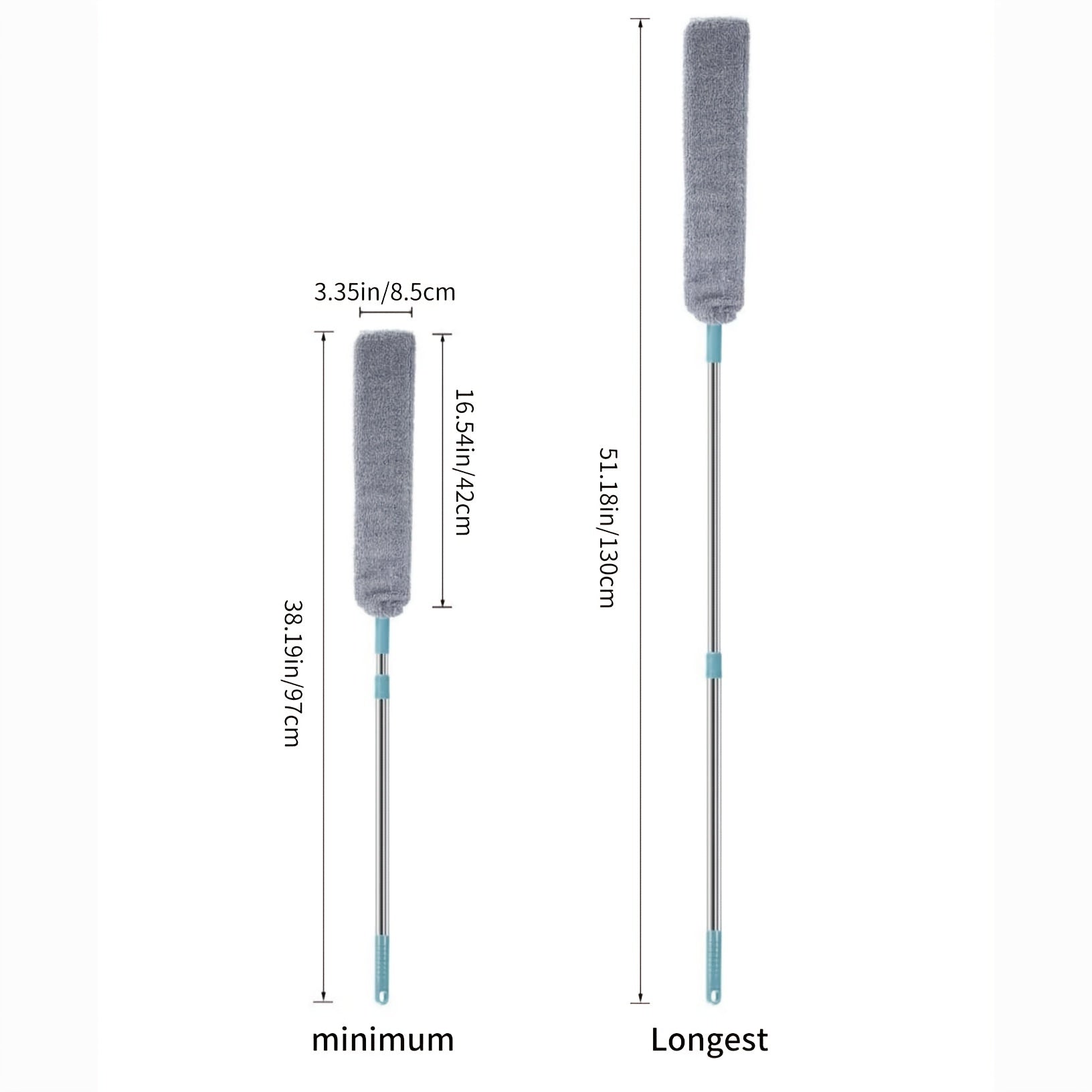 Washable Bed Bottom Cleaning Duster with Retractable Crevice and Floor Brush