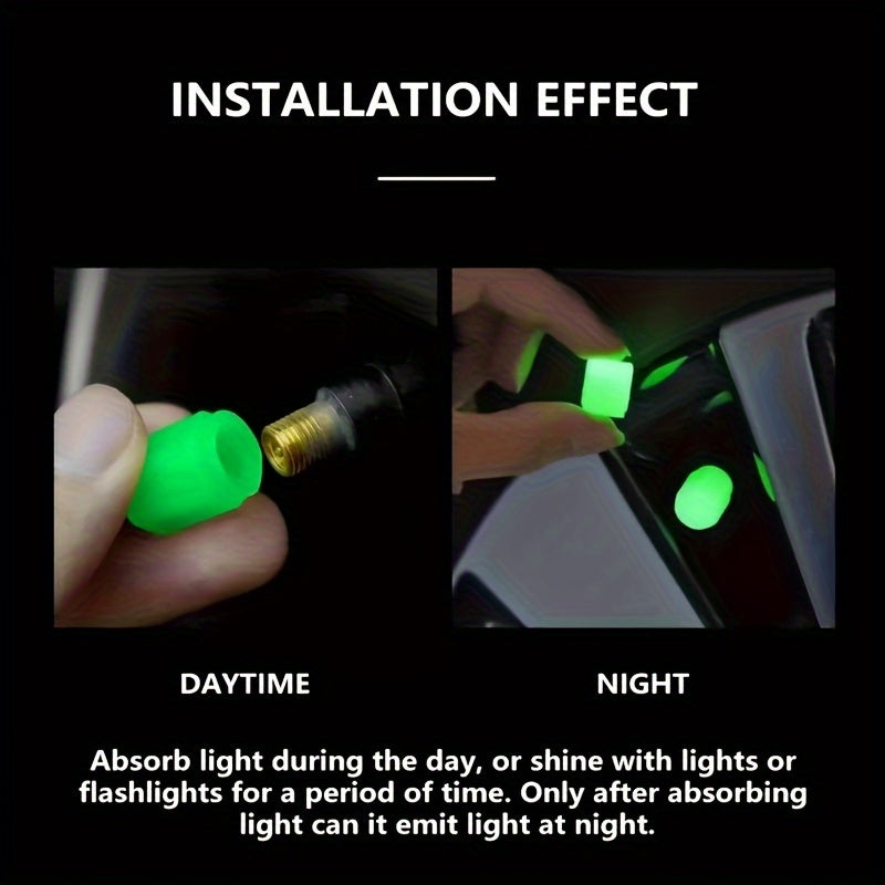 16 Pack Glow in Dark Tire Valve Stem Caps Plastic Multi-Color Car Motorcycle SUV Truck