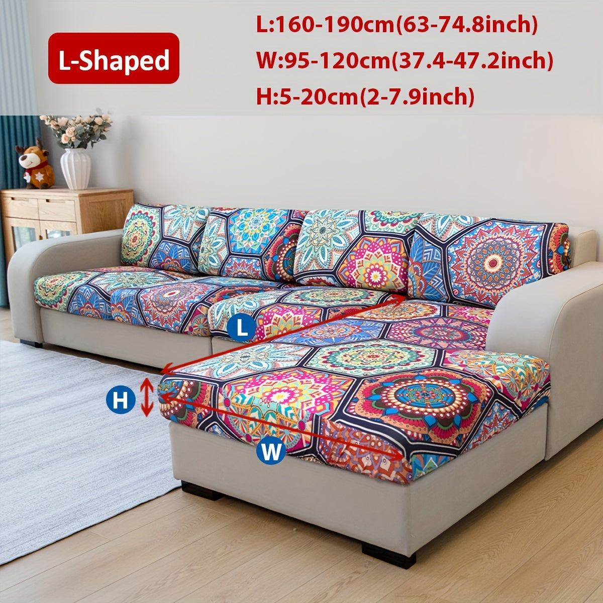 Bohemian Cushion Cover with Colorful Paisley Print for Living Room Sofas