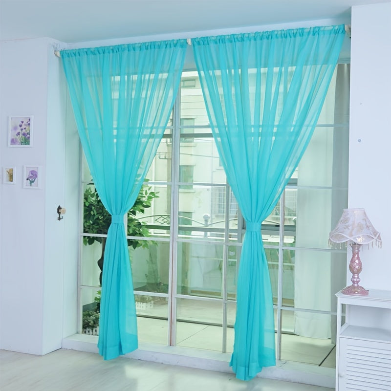 Juego de 2 paneles de cortina de voile floral transparente para sala de estar y dormitorio 199.9cm x 100.08cm
