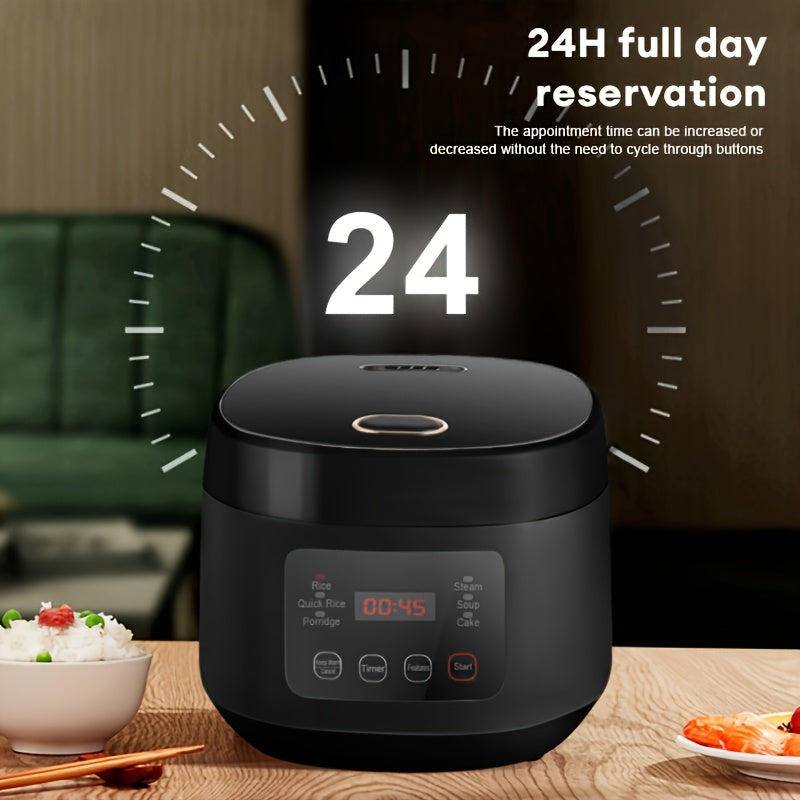 Balashov EU plug 3L aqlli guruch pishirgich 3-5 kishi uchun, 6 ta pishirish funksiyasi, 24 soatlik bron qilish va issiqlikda ushlab turish funksiyasi bilan, qora rangdagi yopishmaydigan qozon bilan guruch, kastryulka va sho'rva pishirish uchun.